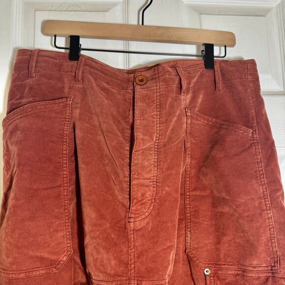 Free People Bay to Breakers Corduroy Button Closure Pants in Rosey Copper XLarge - Picture 3 of 12